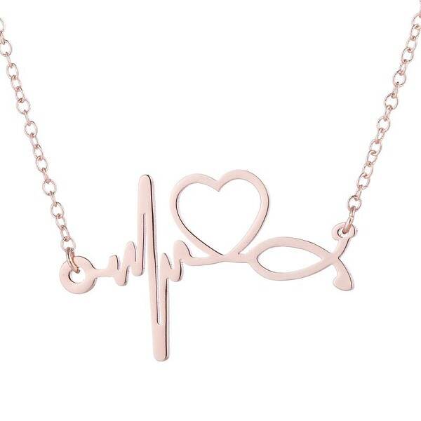 Stainless Steel Doctor Stethoscope ECG Link Necklaces