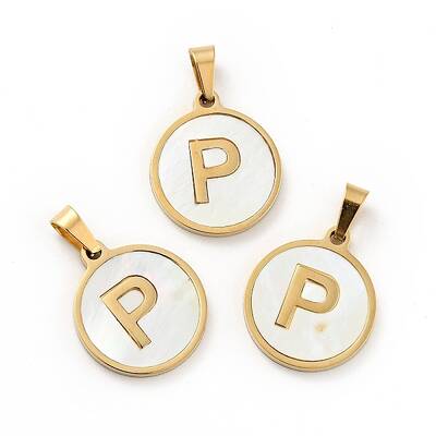 PVD Vacuum Plating 304 Stainless Steel with White Shell Pendants