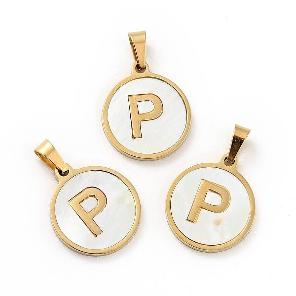 PVD Vacuum Plating 304 Stainless Steel with White Shell Pendants