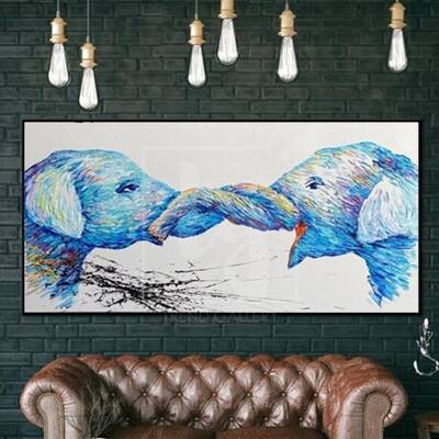 Elephant Abstract Artwork Original Elephant Painting Animal Paintings On Canvas Elephant | FRIENDSHIP