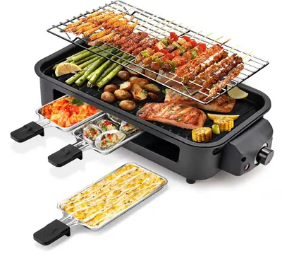 Pukomc 1500W Electric Portable Korean BBQ Grill – Smokeless, non-stick, removable plates & temp control. Compact & mess-fre...