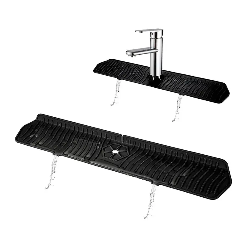 Kitchen Sink Splash Guard, 1 Count Silicone Faucet Splash Mat, Portable Household Sink Drain Mat for Home Kitchen Bathroom Co...