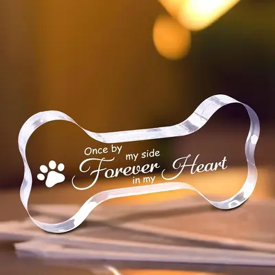 Bone Shaped Paws Design Pet Memorial Gift, Pet Remembrance Plaque, Pet Memorial Keepsake, Condolence Gift for Someone Who Los...