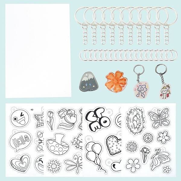 DIY Plastic Heat Shrink Film Paper & Iron Keychain Kits