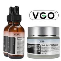 VGO Skincare Set: Vitamin C Serum & Snail Mucin 92% Gel Cream | Hydration, Radiance & Revitalizing Daily Care Facial Repair  ...