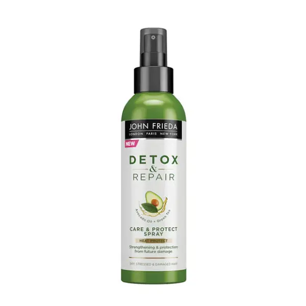 John Frieda, Detox & Repair, avocado oil, hair spray, heat protection, 100 ml