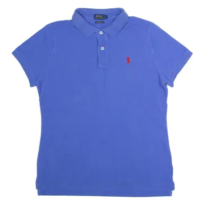 POLO RALPH LAUREN Skinny Womens Polo Shirt Blue L