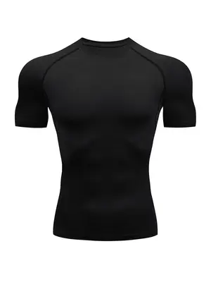 Men's  Round Neck Sports Tee, Summer Clothes Tight Quick Drying Breathable Crew Neck Short Sleeve T-shirt for Gym Workout Run...