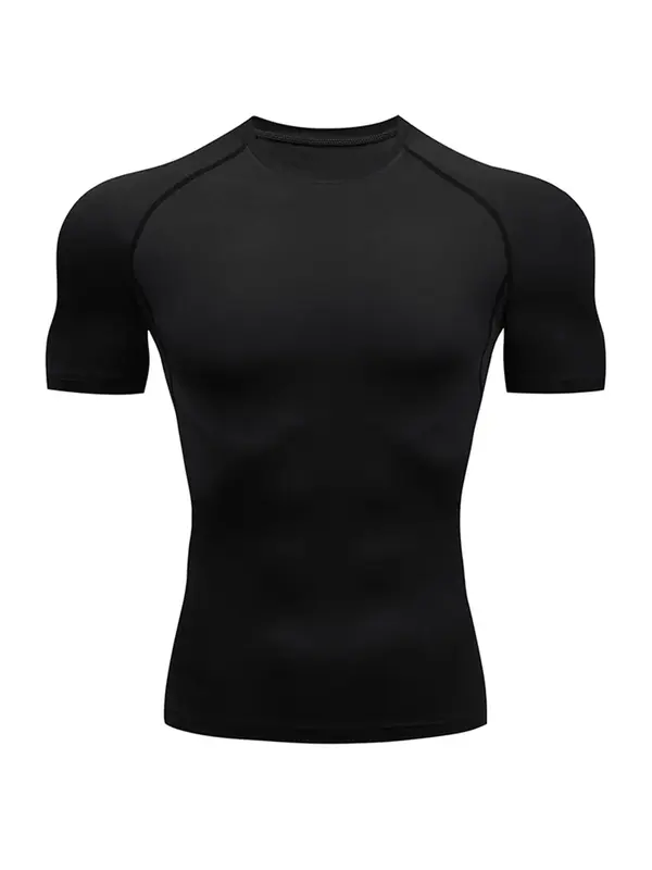 Men's  Round Neck Sports Tee, Summer Clothes Tight Quick Drying Breathable Crew Neck Short Sleeve T-shirt for Gym Workout Run...