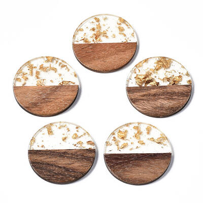 Transparent Resin & Walnut Wood Pendants