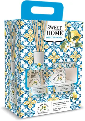 Sweet Home Collection Set Regalo Diffusore Di Aromi Con Candela White Zagara