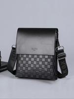 Men's Business Fashion PU Leather Crossbody Bags, Black Bag, Embossed Shoulder Bag for Work & Daily Used, Casual Trendy Ve...