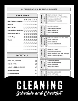 Cleaning schedules and checklists : daily, weekly, and monthly cleaning schedules | Chores with Checklists - Paperback 8,5x11
