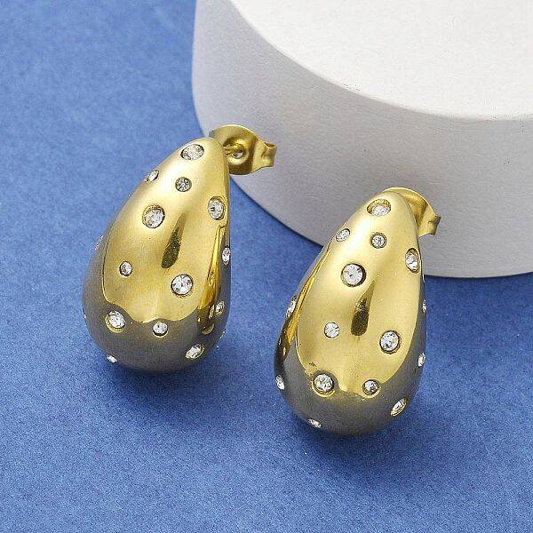 304 Stainless Steel Teardrop Stud Earrings
