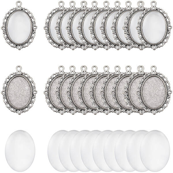 DIY Blank Oval Dome Pendant Making Kit