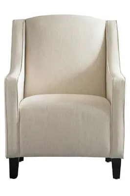 Cream Upholstered Curved Armchair | Andrew Martin Finbar