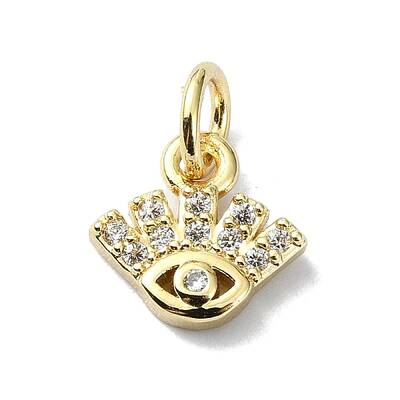 Eye Theme Brass Micro Pave Cubic Zirconia Charms