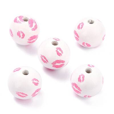 Spray Painted Natural Wood Beads