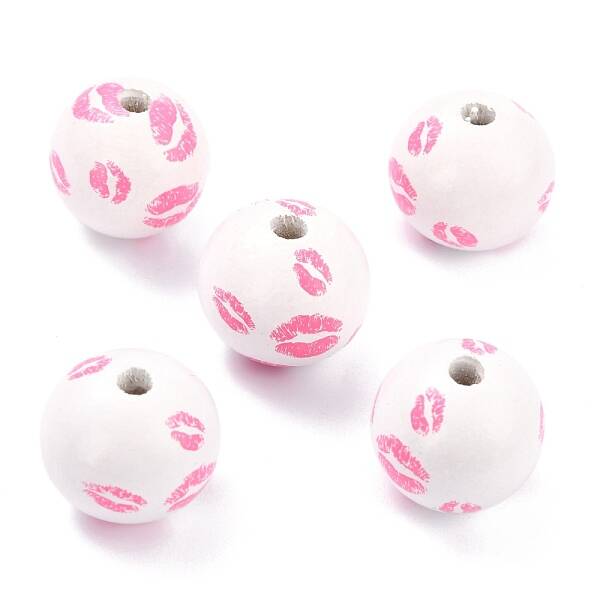 Spray Painted Natural Wood Beads