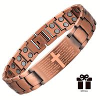 [Father's Day gift]1pc Copper Cross Magnetic Men's Bracelet - Adjustable Sizing Tool, Jewelry Gift for Him, Stylish Accessory...