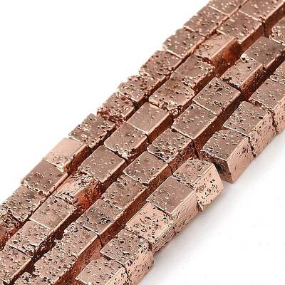 Electroplated Natural Lava Rock Beads Strands