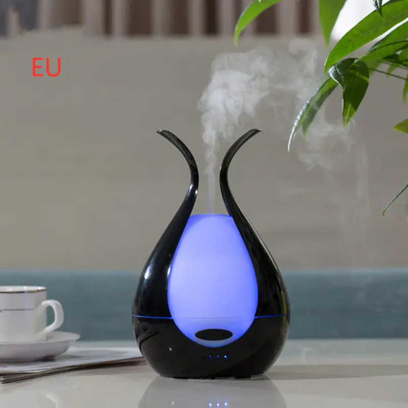 Home Office Humidifier Small Essential Oil Night Light Aroma Diffuser | Color: Colorful black | Style: EU
