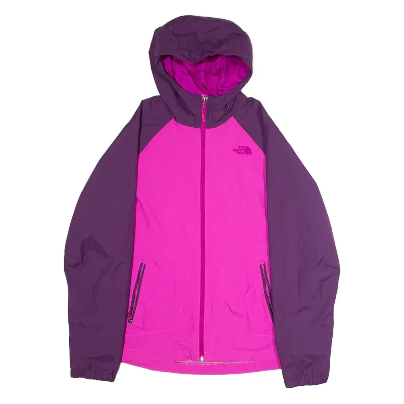THE NORTH FACE Womens Rain Jacket Pink Nylon Hooded Colourblock L