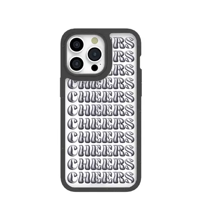 Clear Cheers iPhone 15 Pro Max Case With Black Ridge