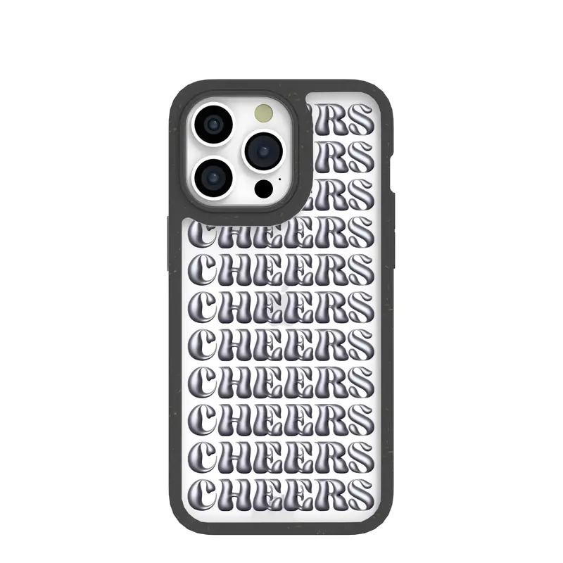 Clear Cheers iPhone 15 Pro Max Case With Black Ridge