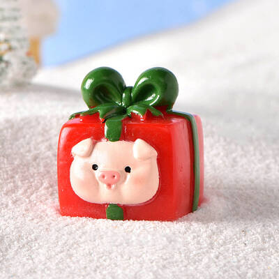 Christmas Themed Resin Gift Box Figurine