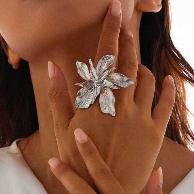 Flower Alloy Adjustable Rings for Women