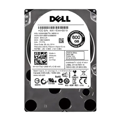 0V1TX2 Dell 600GB 6Gb/s SAS 10000 2.5-Inch Hard Drive