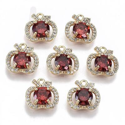 Brass Micro Pave Cubic Zirconia Charms