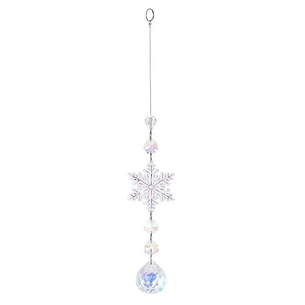 AB Color Glass Snowflake Pendant Decorations