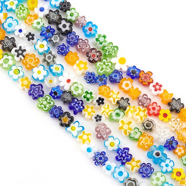 3 Strands Handmade Millefiori Glass Bead Strands