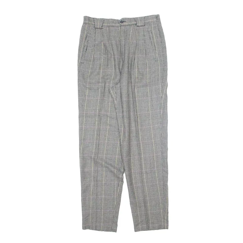 CASABLANCA Chino Check Trousers Grey Relaxed Tapered Womens W28 L28
