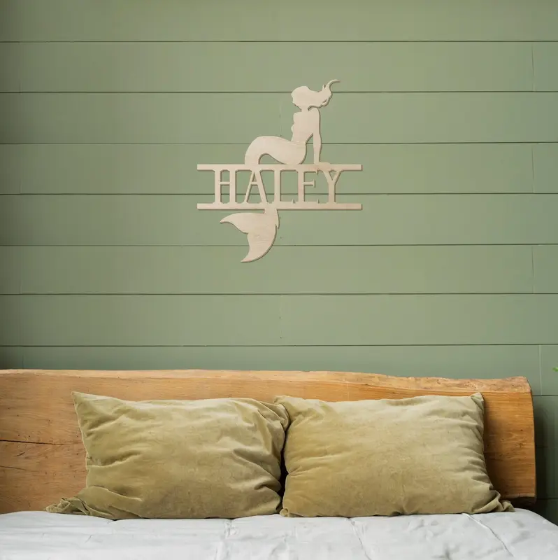 Mermaid Name Wood Sign