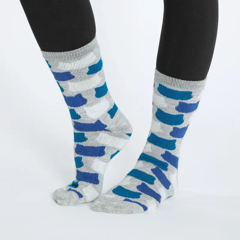 All Over Cats Alpaca Socks - Blue