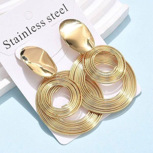 304 Stainless Steel Dangle Stud Earrings