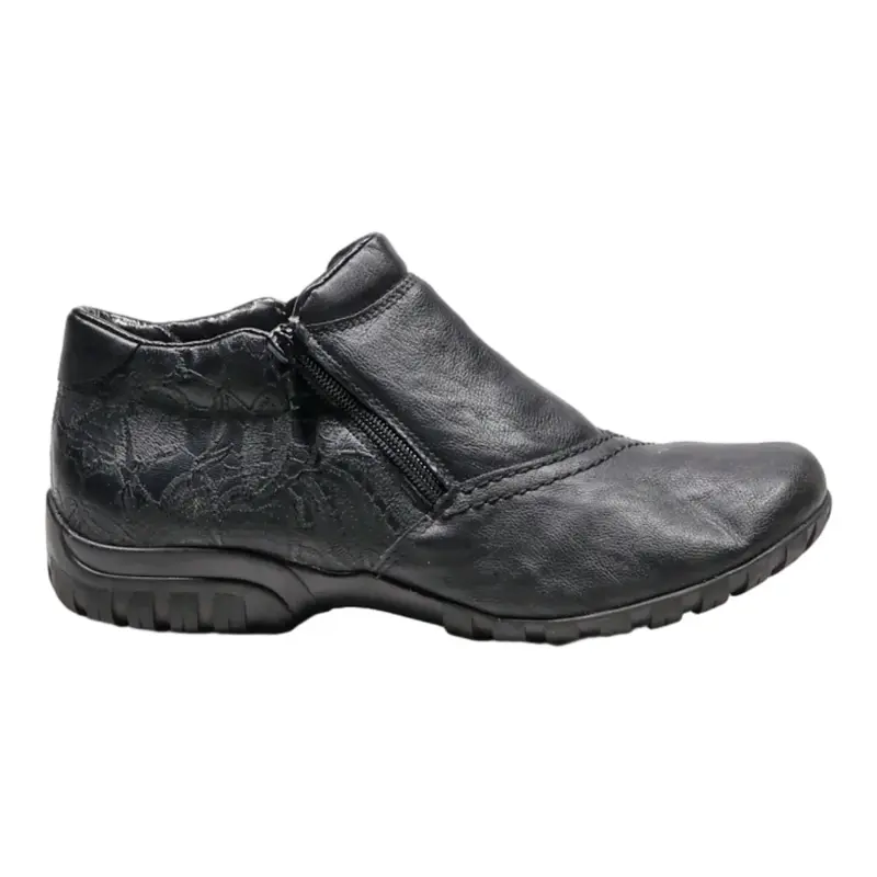 RIEKER Ankle Boots Black Leather Womens UK 7
