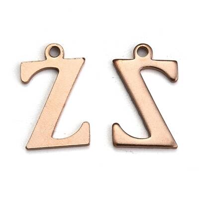 Ion Plating(IP) 304 Stainless Steel Alphabet Charms