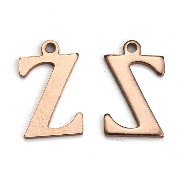 Ion Plating(IP) 304 Stainless Steel Alphabet Charms