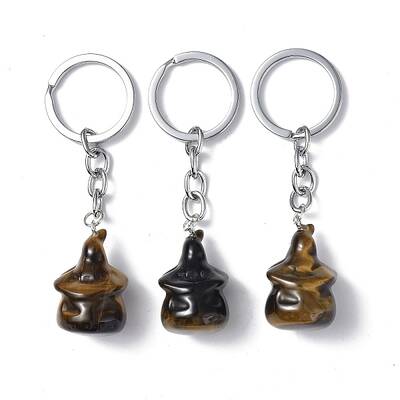 Natural Tiger Eye Keychains