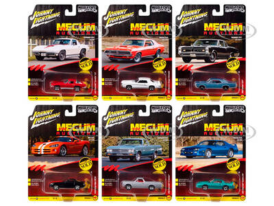 Muscle Cars USA 2025 Release 3 Set B of 6 pieces MECUM Auctions 1/64 Diecast Model Cars by Johnny Lightning