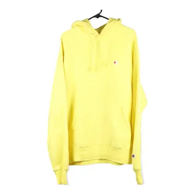 Reverse Weave Champion Hoodie - XL Yellow Cotton Blend