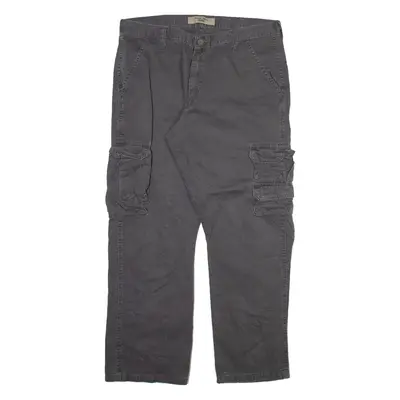 WRANGLER Cargo Mens Trousers Grey Relaxed Straight W36 L30