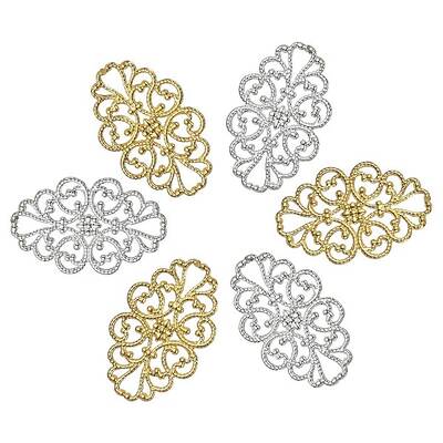 10Pcs 2 Colors Brass Filigree Joiners