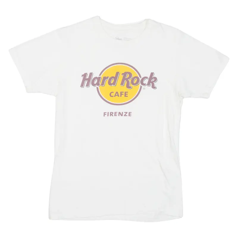 HARD ROCK CAFE Firenze Mens T-Shirt White Crew Neck S