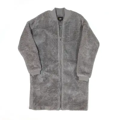 YES NO Faux Fur Overcoat Jacket Grey Womens S