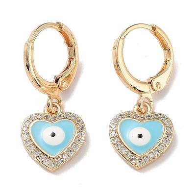 Real 18K Gold Plated Brass Dangle Leverback Earrings